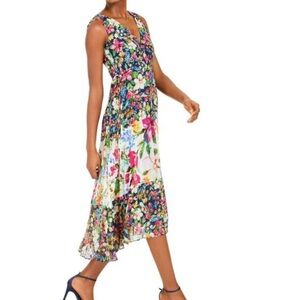 Taylor Multicolor Floral High Low Dress Size 4